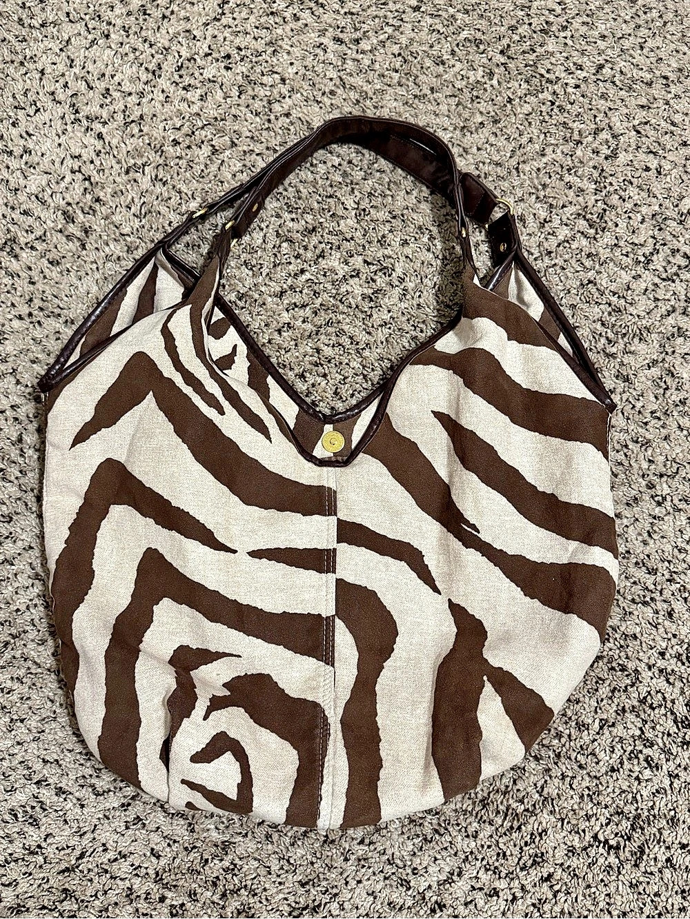 Jessica Simpson Zebra Print Hobo Bag in Brown & Tan